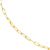 Load image into Gallery viewer, 14K Yellow Gold, White Gold or Rose Gold 1.95mm Paperclip Chain Necklace with Lobster Lock - Diamond-Cut
