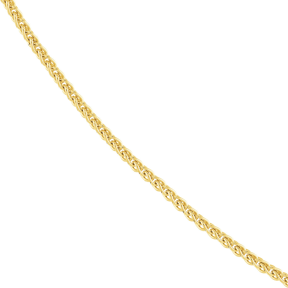 14K Yellow Gold or White Gold 0.85mm Adjustable Wheat Chain Necklace with Lobster Lock