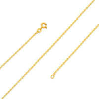 Load image into Gallery viewer, Solid 14k Yellow Gold 1mm Diamond-Cut Rolo Chain Thin Cable Necklace with Spring Ring Lock
