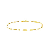 Load image into Gallery viewer, 14K Yellow Gold, White Gold or Rose Gold 3.80mm Hollow Paperclip Chain Necklace with Pear Lobster Lock
