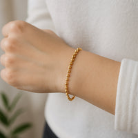 Load image into Gallery viewer, Solid 14K Yellow Gold 3mm Bead Chain Ball Bracelet with Lobster Lock
