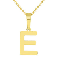 Load image into Gallery viewer, Solid 14k Yellow Gold Dainty Mini Uppercase Initial Charm Block Letter Pendant Necklace
