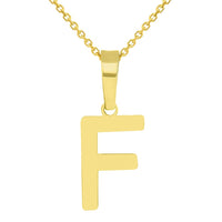 Load image into Gallery viewer, Solid 14k Yellow Gold Dainty Mini Uppercase Initial Charm Block Letter Pendant Necklace
