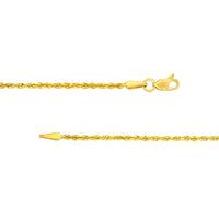 Load image into Gallery viewer, Solid 14k Yellow Gold Dainty 1.5mm Rope Chain Necklace with Lobster Claw - Diamond-Cut
