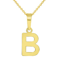 Load image into Gallery viewer, Solid 14k Yellow Gold Dainty Mini Uppercase Initial Charm Block Letter Pendant Necklace
