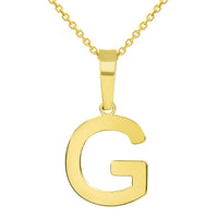 Load image into Gallery viewer, Solid 14k Yellow Gold Dainty Mini Uppercase Initial Charm Block Letter Pendant Necklace
