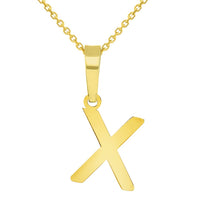 Load image into Gallery viewer, Solid 14k Yellow Gold Dainty Mini Uppercase Initial Charm Block Letter Pendant Necklace
