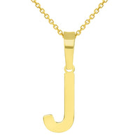 Load image into Gallery viewer, Solid 14k Yellow Gold Dainty Mini Uppercase Initial Charm Block Letter Pendant Necklace
