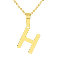 Load image into Gallery viewer, Solid 14k Yellow Gold Dainty Mini Uppercase Initial Charm Block Letter Pendant Necklace
