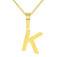 Load image into Gallery viewer, Solid 14k Yellow Gold Dainty Mini Uppercase Initial Charm Block Letter Pendant Necklace

