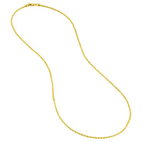 Load image into Gallery viewer, Solid 14k Yellow Gold Dainty 1.5mm Rope Chain Necklace with Lobster Claw - Diamond-Cut
