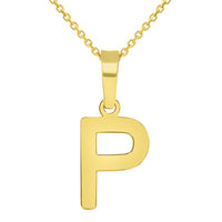 Load image into Gallery viewer, Solid 14k Yellow Gold Dainty Mini Uppercase Initial Charm Block Letter Pendant Necklace

