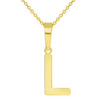 Load image into Gallery viewer, Solid 14k Yellow Gold Dainty Mini Uppercase Initial Charm Block Letter Pendant Necklace
