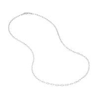Load image into Gallery viewer, 14K Yellow Gold, White Gold or Rose Gold 1.95mm Paperclip Chain Necklace with Lobster Lock - Diamond-Cut

