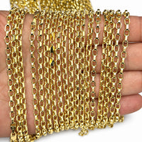 Load image into Gallery viewer, Hollow 14k Yellow Gold 4mm Cable Link Anchor Chain Necklace with Lobster Lock
