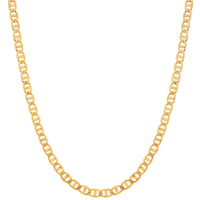 Load image into Gallery viewer, Solid 14k Yellow Gold 3.5mm Concave Mariner Chain Necklace with Lobster Lock - Diamond-Cut
