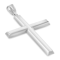 Load image into Gallery viewer, 14k White Gold Plain &amp; Simple Religious Cross Pendant with High Polish
