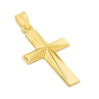 Load image into Gallery viewer, 14k Yellow Gold Small Elegant Religious Plain Cross Pendant Necklace
