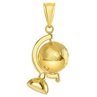 Load image into Gallery viewer, 14k Yellow Gold Spinning Globe Pendant Necklace

