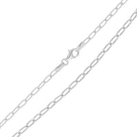 Load image into Gallery viewer, Solid 14k White Gold 2.5mm Round Paperclip Link Chain Necklace with Lobster Lock
