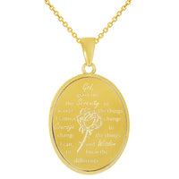 Load image into Gallery viewer, 14k Yellow Gold God Grant Me the Serenity Prayer Pendant with Rolo Cable Chain Necklace
