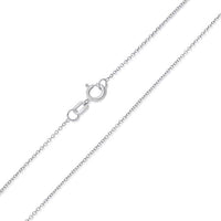 Load image into Gallery viewer, 14k Yellow Gold, White Gold, or Rose Gold 0.5mm Dainty Rolo Cable Chain Necklace with Spring Ring Clasp
