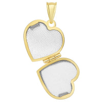 Load image into Gallery viewer, 14k Gold Plain and Simple Heart Love Locket Pendant with Curb Chain Necklace - Yellow Gold
