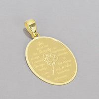 Load image into Gallery viewer, 14k Yellow Gold God Grant Me the Serenity Prayer Pendant with Rolo Figaro Chain Necklace
