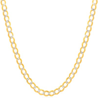 Load image into Gallery viewer, Solid 14k Gold Diamond-Cut Two-Tone 6mm Curb Chain Pave Cuban Necklace with Lobster Lock
