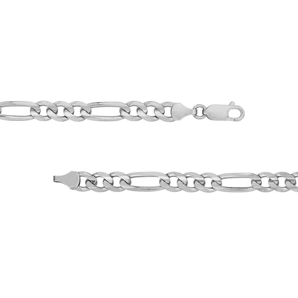 925 Sterling Silver 7mm Flat Figaro Link Chain