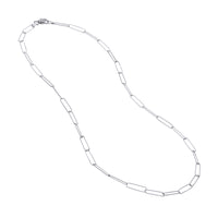 Load image into Gallery viewer, 925 Sterling Silver Paperclip Link Chain Necklace
