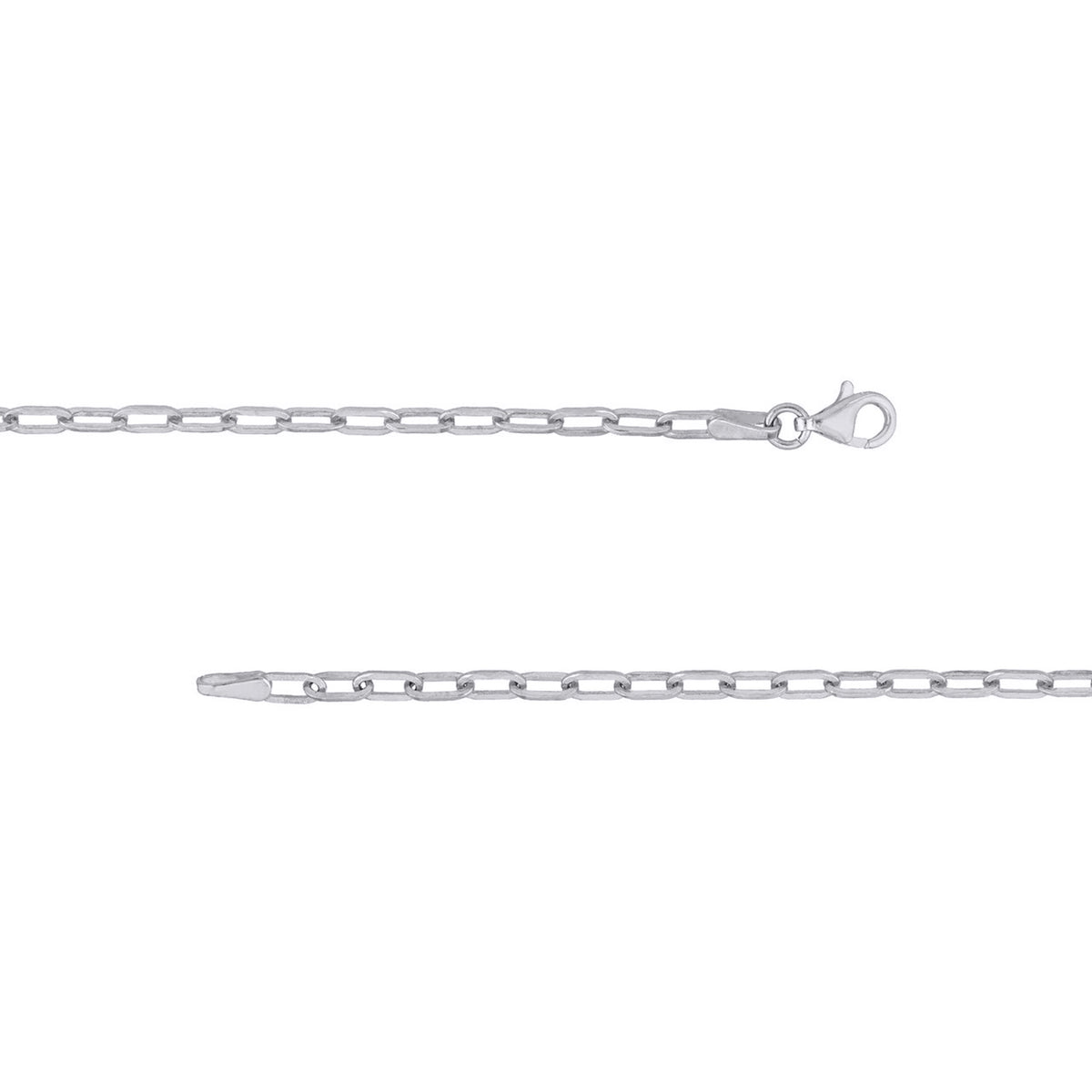 925 Sterling Silver Round Paperclip Link Chain