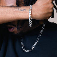 Load image into Gallery viewer, 925 Sterling Silver 10mm Figaro Chain Bracelet
