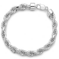 Load image into Gallery viewer, 925 Sterling Silver 12mm Rope Chain Bracelet
