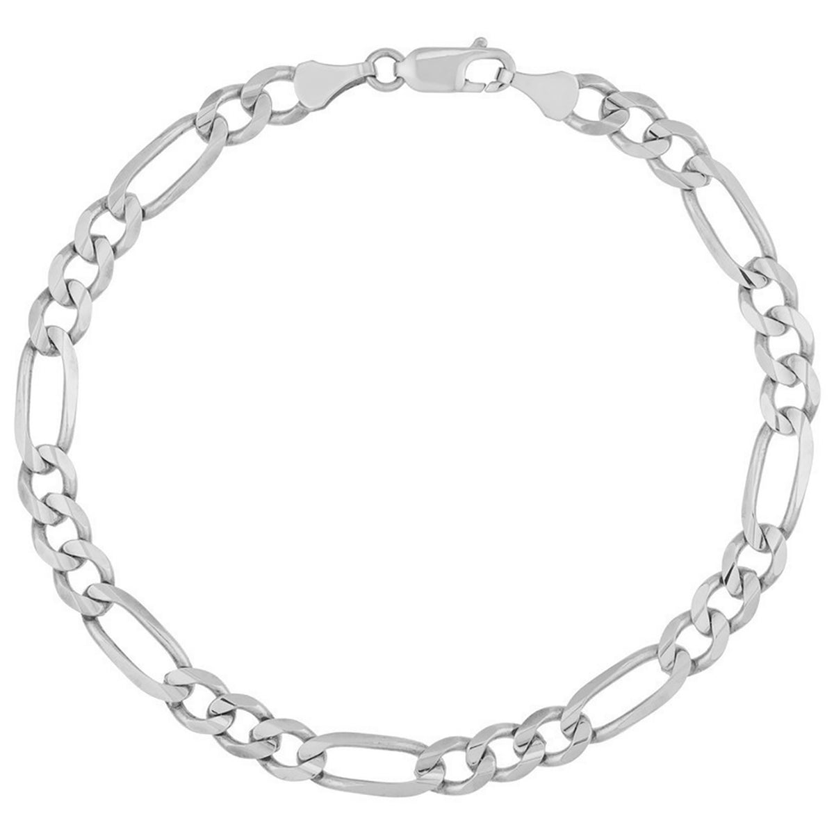 925 Sterling Silver 5mm Figaro Chain Bracelet