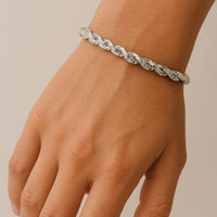 Load image into Gallery viewer, 925 Sterling Silver 4mm Rope Chain Bracelet 
