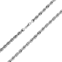 Load image into Gallery viewer, 925 Sterling Silver 5mm Diamond Cut Rope Chain
