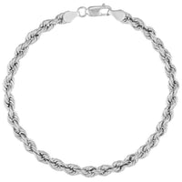 Load image into Gallery viewer, 925 Sterling Silver 5mm Rope Chain Bracelet
