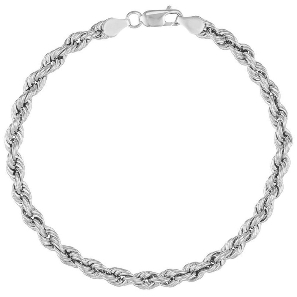 925 Sterling Silver 6mm Rope Chain Bracelet