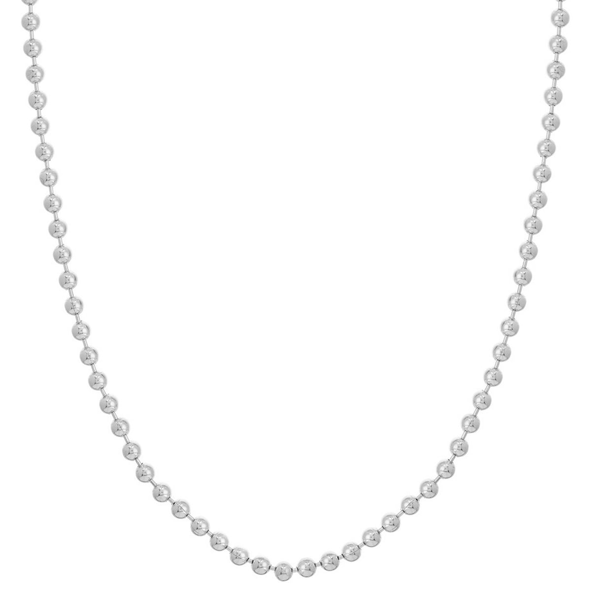 925 Sterling Silver Ball Chain Bead Necklace