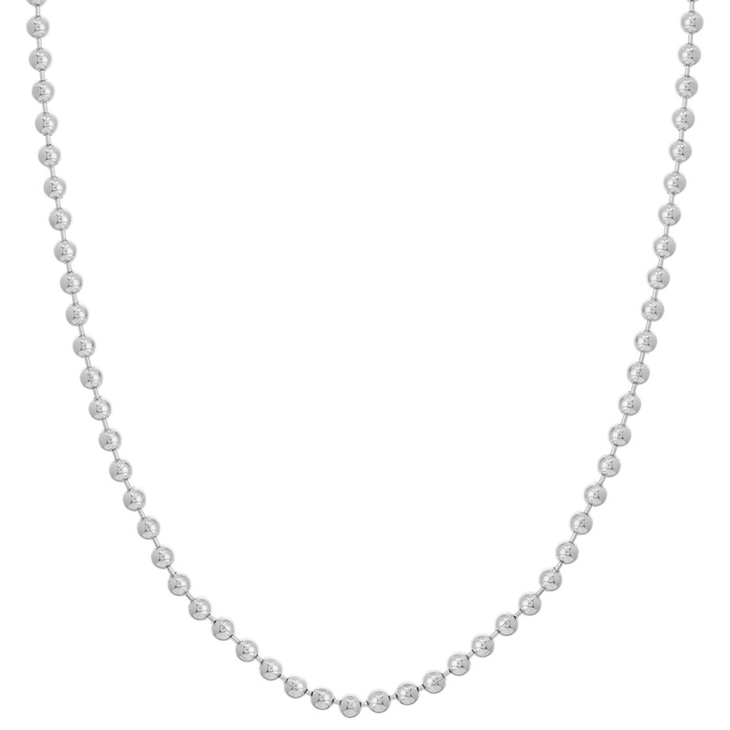 925 Sterling Silver Ball Chain Bead Necklace Jewelry America
