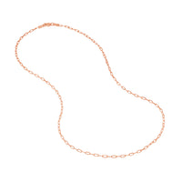 Load image into Gallery viewer, 14K Yellow Gold, White Gold or Rose Gold 1.95mm Paperclip Chain Necklace with Lobster Lock - Diamond-Cut

