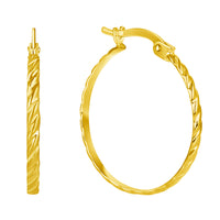 Load image into Gallery viewer, 14k Yellow Gold Dainty Twisted Hoop Earrings with Latch Back- 4 Sizes
