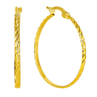 Load image into Gallery viewer, 14k Yellow Gold Dainty Twisted Hoop Earrings with Latch Back- 4 Sizes
