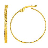 Load image into Gallery viewer, 14k Yellow Gold Dainty Twisted Hoop Earrings with Latch Back- 4 Sizes
