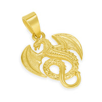 Load image into Gallery viewer, 14k Yellow Gold Winged Serpent Dragon Pendant - Small
