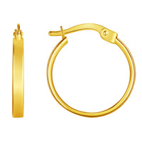 Load image into Gallery viewer, 14k Yellow Gold Dainty Plain Wide Hoop Earrings with Latch Back- 4 Sizes
