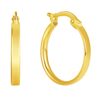 Load image into Gallery viewer, 14k Yellow Gold Dainty Plain Wide Hoop Earrings with Latch Back- 4 Sizes

