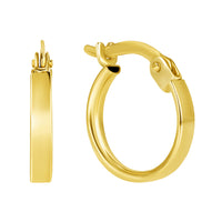 Load image into Gallery viewer, 14k Yellow Gold Dainty Plain Wide Hoop Earrings with Latch Back- 4 Sizes
