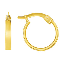 Load image into Gallery viewer, 14k Yellow Gold Dainty Plain Wide Hoop Earrings with Latch Back- 4 Sizes
